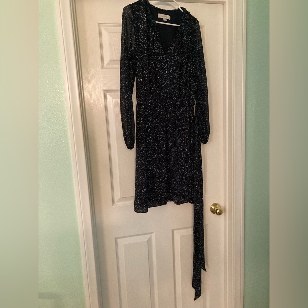 LOFT Long Sleeve Dress. Color appears very dark navy to me.